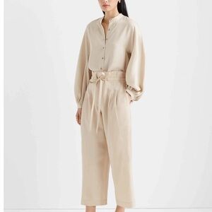 Club Monaco Women’s Light Pink Wide Leg Paper bag waist Pants